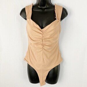 ASTR The Label Amara Shirred Bodysuit Mauve‎ Large